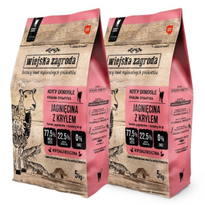 WIEJSKA ZAGRODA Trockenfutter mit Lamm und Krill für adulte Katzen getreidefrei 2x5 kg