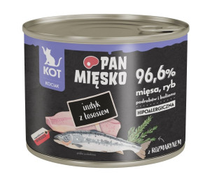 PAN MIĘSKO Nassfutter Pute mit Lachs für Kätzchen 200 g