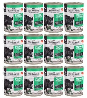WIEJSKA ZAGRODA Nassfutter Wildschwein Monoprotein für adulte Hunde getreidefrei 12x400 g