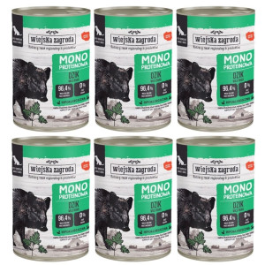 WIEJSKA ZAGRODA Nassfutter Wildschwein Monoprotein für adulte Hunde getreidefrei 6x400 g