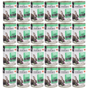 WIEJSKA ZAGRODA Nassfutter mit Kaninchen Monoprotein für adulte Hunde getreidefrei 24x400 g