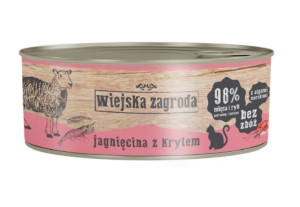 WIEJSKA ZAGRODA Nassfutter Lamm und Krill für adulte Katzen getreidefrei 12x85 g