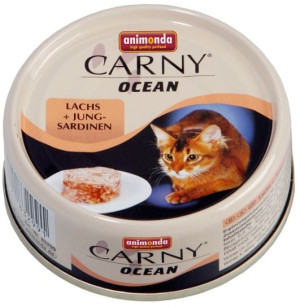 ANIMONDA Carny Nassfutter mit Lachs und Jungsardinen für Katzen 6x80g