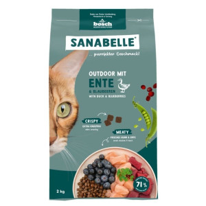 SANABELLE Outdoor Trockenfutter mit Ente für Freigängerkatzen 2 kg