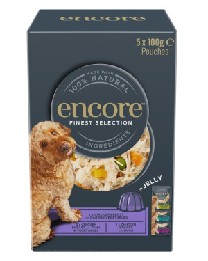ENCORE Dog Finest Selection in Jelly Multipak mix Geschmäcker mit Huhn in Gelee 5x100g
