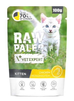 RAW PALEO Nassfutter Monoprotein mit Huhn für Kätzchen 100 g