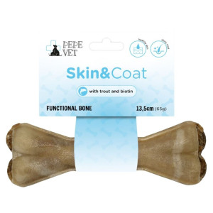 PAKA ZWIERZAKA PEPE Vet Skin&Coat Knochen Rinderhaut Forelle für gesunde Haut und Fell bei Hunden 13,5 cm (70g)