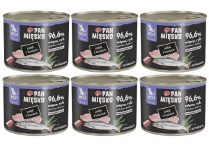 PAN MIĘSKO Nassfutter mit Pute, Lachs und Rosmarin für Kätzchen hypoallergen 6x200 g