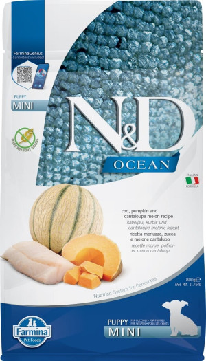 FARMINA N&D Ocean Dog Puppy Mini cod, pumpkin & cantaloupe melon 800 g