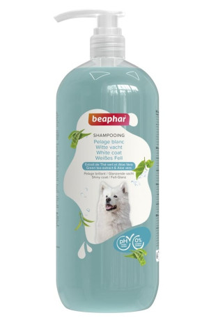 BEAPHAR Shampoo White Coat Shampoo für weißes und helles Fell bei Hunden 1L