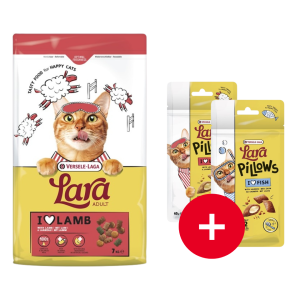 VERSELE-LAGA Lara Adult Lamb Futter für Katzen mit Lamm 7 kg + 2 Leckerlis