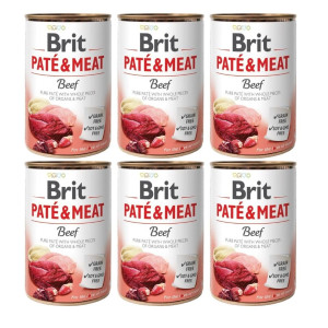 BRIT Pate&Meat beef 6 x 400 g Rinderpastete für Hunde
