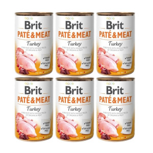 BRIT Pate&Meat turkey 6 x 400 g Truthahnpastete für Hunde