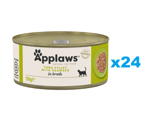 APPLAWS Cat Adult Tuna with Seaweed in Broth Thunfisch mit Algen in Brühe 24x 156 g