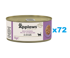 APPLAWS Cat Adult Mackerel with Sardine in Broth Makrele und Sardine in Brühe 72x70 g