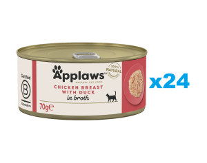 APPLAWS Cat Adult Chicken Breast with Duck in Broth Hähnchenbrust mit Ente in Brühe 24x70g
