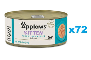 APPLAWS Cat Kitten Tuna in Broth mit Thunfisch in Brühe für Kätzchen 72x70 g