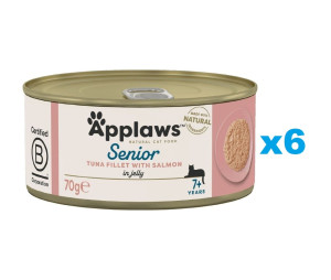 APPLAWS Cat Senior Thunfisch mit Lachs in Gelee für Senioren 6x70g