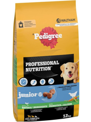 PEDIGREE Professional Nutrition Junior z Drobiem i Warzywami 12 kg dla szczeniąt ras średnich i dużych