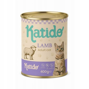 KATIDO Adult Cat Lamb Nassfutter Lamm mit Lachsöl für Katzen 400g