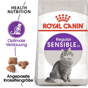 ROYAL CANIN Sensible 33 karma sucha dla kotów dorosłych, o wrażliwym przewodzie pokarmowym 24x400g