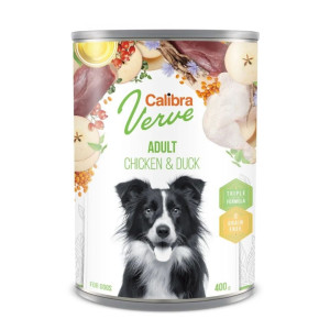 CALIBRA Verve GF Adult Chicken & Duck getreidefreies Nassfutter mit Huhn und Ente für Hunde 400g