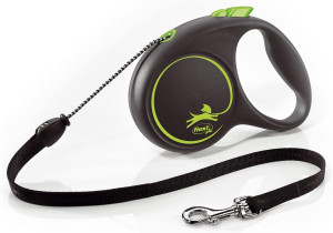 FLEXI Black Design M Seilleine 5 m Grün für Hunde bis max. 20 kg