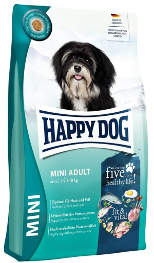 HAPPY DOG Fit & Vital Adult Mini Trockenfutter mit Geflügel für kleine Hunderassen 4 kg