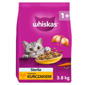 WHISKAS Steril Trockenfutter mit Huhn für Katzen 3,8 kg