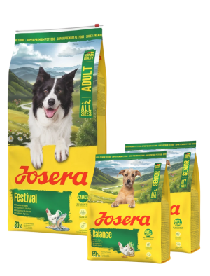 JOSERA Festival mit leckerer Soße für wählerische Hunde 12,5kg + 2x900g GRATIS