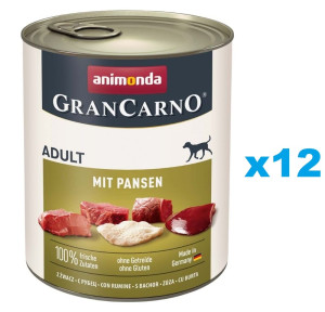 ANIMONDA GranCarno Nassfutter mit Pansen für adulte Hunde getreidefrei 12x800 g