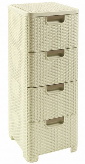 CURVER Regal mit 4 Schubladen STYLE cremig