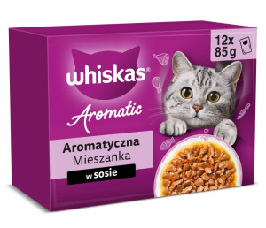 WHISKAS Nassfutter Mix Geschmacks in Soße für adulte Katzen 12x85 g