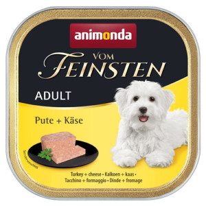 ANIMONDA Vom Feinsten Nassfutter mit Pute und Käse für adulte Hunde 150g
