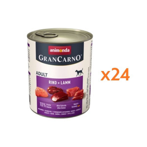 ANIMONDA GranCarno Nassfutter mit Rind und Lamm für adulte Hunde getreidefrei 24x800g