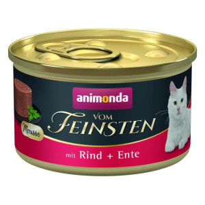 ANIMONDA Vom Feinsten Nassfutter mit Rind und Ente Mousse für adulte Katzen getreidefrei 85g