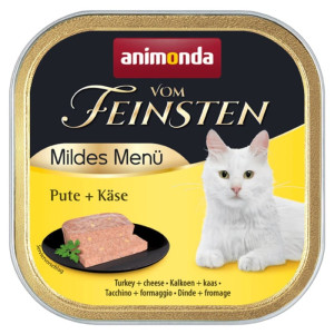 ANIMONDA Vom Feinsten Mildes Menü Nassfutter Truthahn und Käse für adulte Katzen 100g