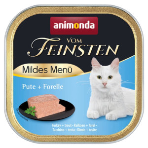 ANIMONDA Vom Feinsten Mildes Menü Nassfutter mit Truthahn und Forelle für adulte Katzen 100g