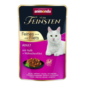 ANIMONDA Vom Feinsten Fines mit Filets Nassfutter mit Kalb und Hähnchenfilet für adulte Katzen 85g