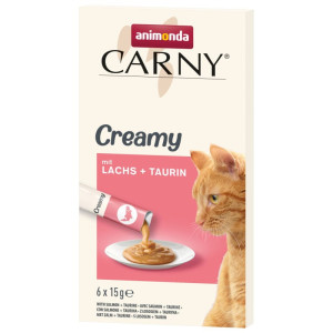 ANIMONDA Carny Creamy Snacks mit Lachs und Taurin cremig für Katzen 6x15 g