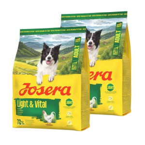 JOSERA Light Vital Trockenfutter mit Huhn Unterstützung der Gewichtskontrolle für adulte Hunde alle Rassen 2x900g