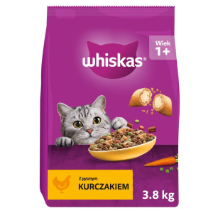 WHISKAS Trockenfutter mit Huhn für adulte Kaztzen 3,8 kg