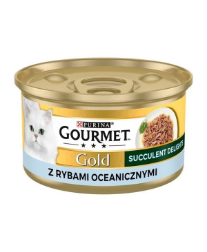 GOURMET Gold Succulent Delights Nassfutter mit Meeresfisch für adulte Katzen 12x85g
