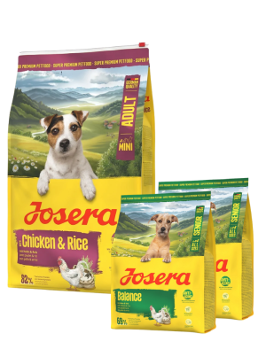 JOSERA Mini Adult Chicken and Rice glutenfreies Futter für kleine Hunderassen 10 kg + 2x900g GRATIS