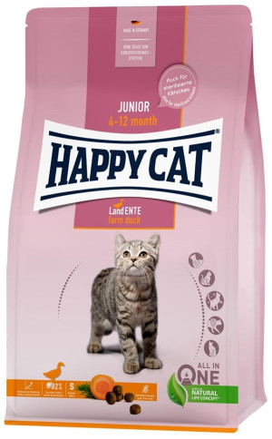 HAPPY CAT Junior Trockenfutter mit Ente für Kätzchen getreidefrei 8kg (2x4 kg)