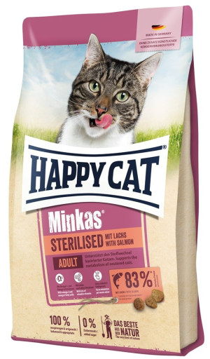 HAPPY CAT Minkas Sterilised Trockenfutter mit Lachs für sterilisierte Katzen 20kg (2x10 kg)