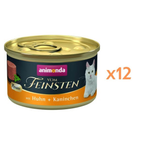 ANIMONDA Vom Feinsten Nassfutter mit Huhn und Kaninchen Mousse für adulte Katzen getreidefrei 12x85g