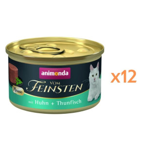 ANIMONDA Vom Feinsten Nassfutter mit Huhn und Thunfisch Mousse für adulte Katzen getreidefrei 12x85g