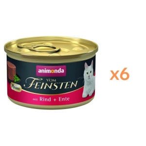 ANIMONDA Vom Feinsten Nassfutter mit Rind und Ente Mousse für adulte Katzen getreidefrei 6x85g