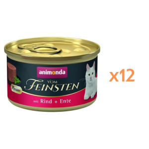 ANIMONDA Vom Feinsten Nassfutter mit Rind und Ente Mousse für adulte Katzen getreidefrei 12x85g